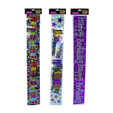 Foil Party Banner, Metallic 1.75m, Assorted